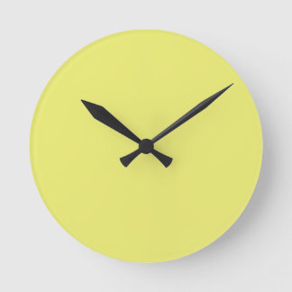 Relógio Redondo Solid Bright Lemon Yellow Wall Clock