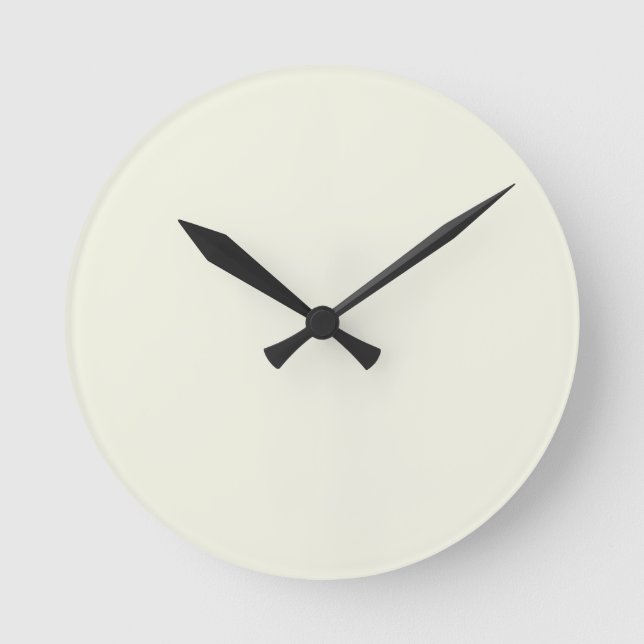 Relógio Redondo Solid Pale Butter Yellow Wall Clock (Frente)