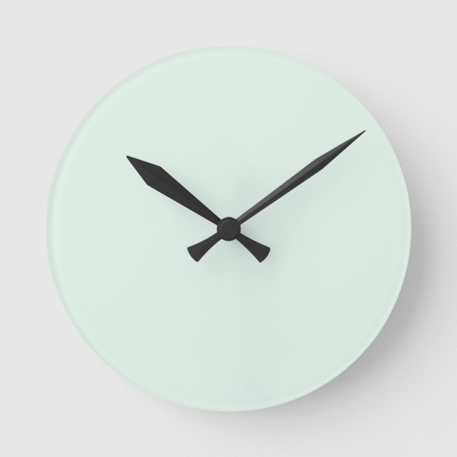 Relógio Redondo Solid Pale Mint Green Wall Clock (Frente)