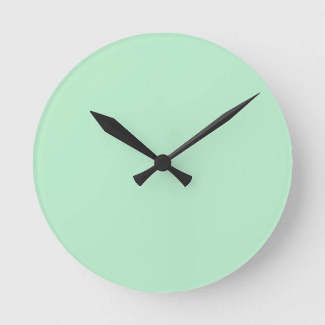 Relógio Redondo Solid Soft Mint Green Wall Clock (Frente)
