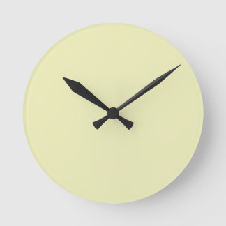 Relógio Redondo Solid Soft Pastel Yellow Wall Clock