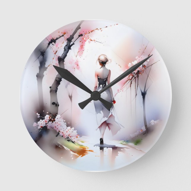 Relógio Redondo Solitário Andando (Frente)