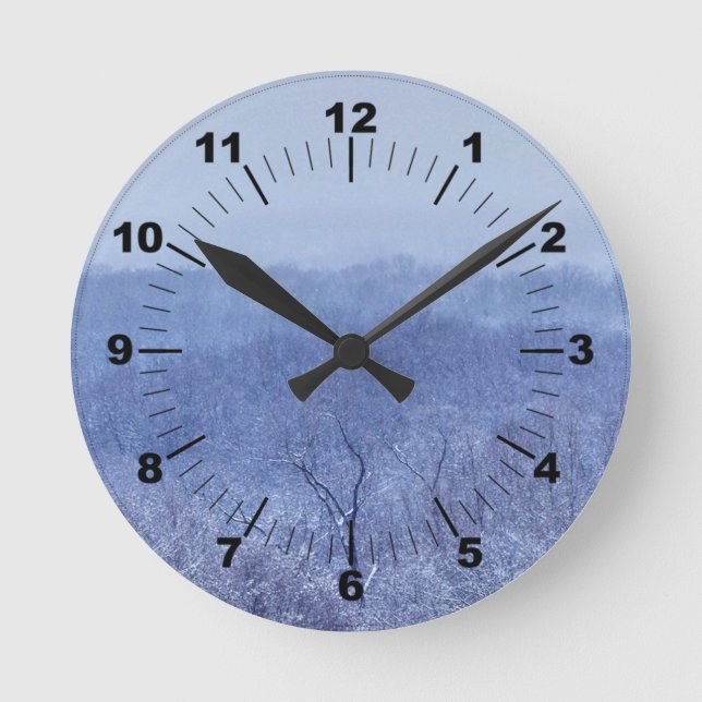 Relógio Redondo Sombras de Azul (Frente)