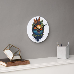 Relógio Redondo Sonhos da Ilha - A Coleção de Amigos de Caribe