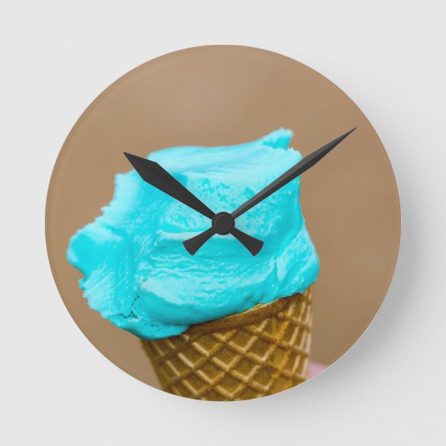 Relógio Redondo Sorvete com macro waffle (Frente)
