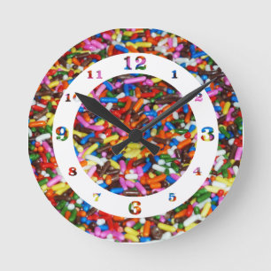 Relógio Redondo sorvete Sprinkles Numerado