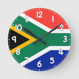Relógio Redondo South Africa Flag Wall Clock - 