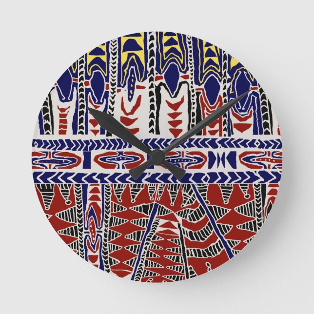 Relógio Redondo South Seas Samoa Batik (Frente)