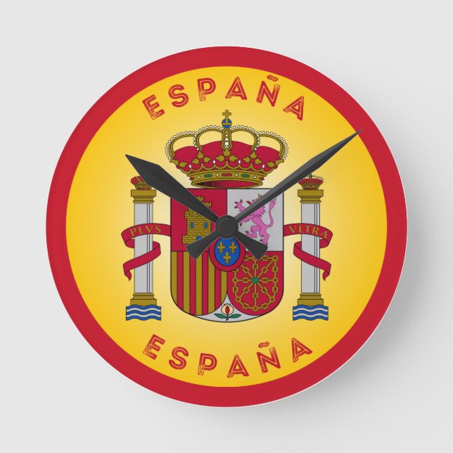 Relógio Redondo Spain Coat of Arms Circle Shape  (Frente)