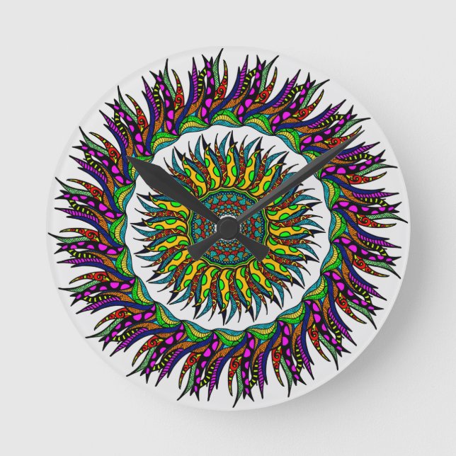 Relógio Redondo splendid mandala original art design on products (Frente)