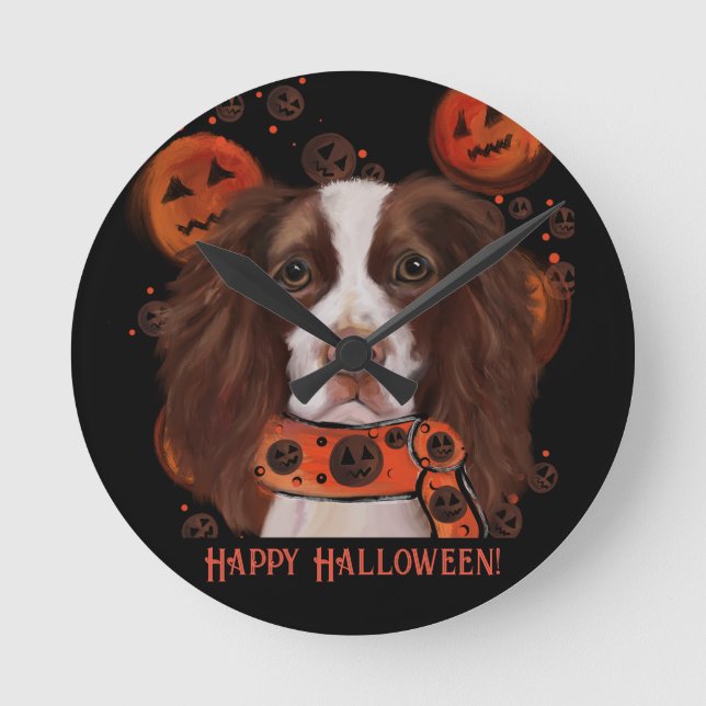 Relógio Redondo Springer Spaniel Inglês (Frente)