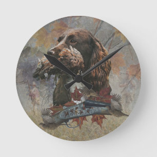 Relógio Redondo Sprocker Spaniel, Arte de cães-Arma