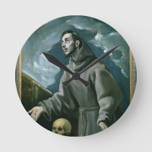 Relógio Redondo St Francis que recebe os Stigmata (óleo em canvas