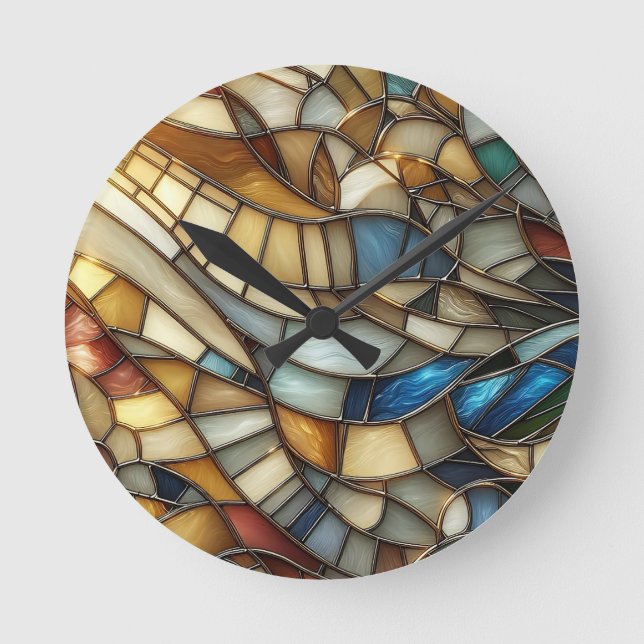 Relógio Redondo Stained Glass Waves (Frente)