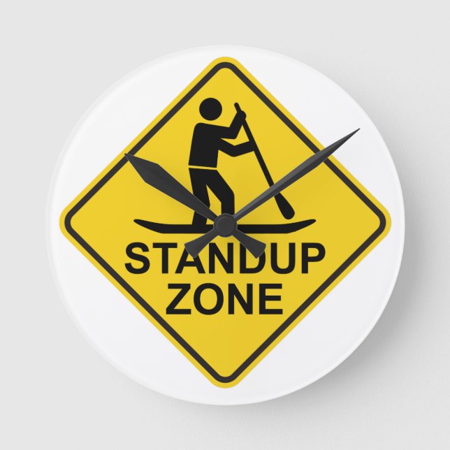 Relógio Redondo Standup Paddleboard Zone Road Sign (Frente)