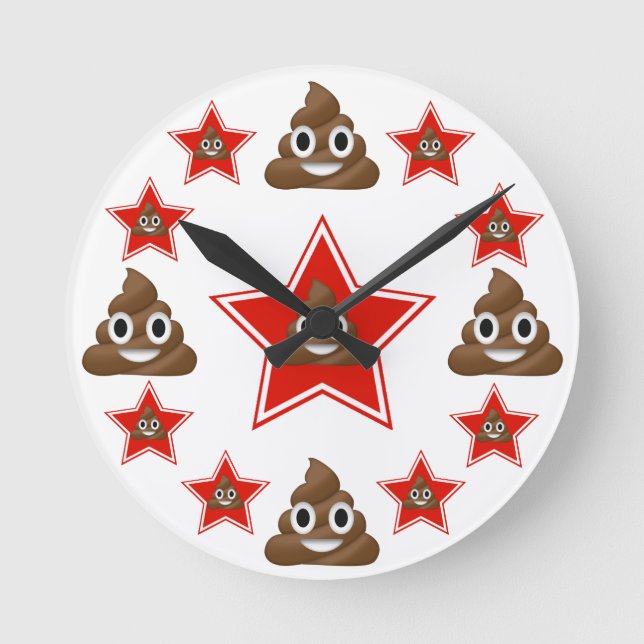 Relógio Redondo Star Emoji Poo (Frente)
