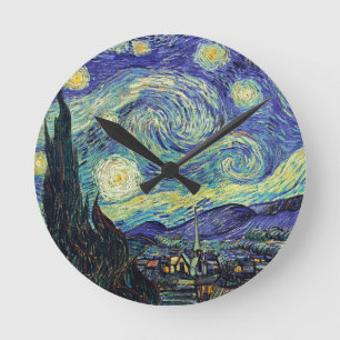Relógio Redondo Starry Night por van Gogh