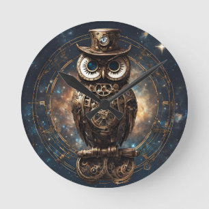 Relógio Redondo Steampunk Owl