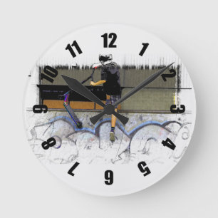 Relógio Redondo Steppin' It - Patinete Stunt Rider Round Clock