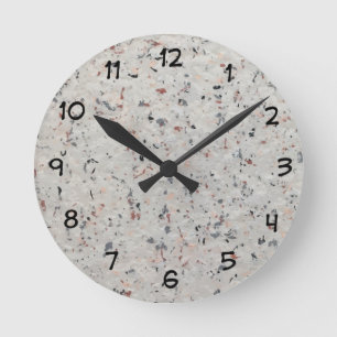 Relógio Redondo Stone Granite Look Designer Wall Clocks
