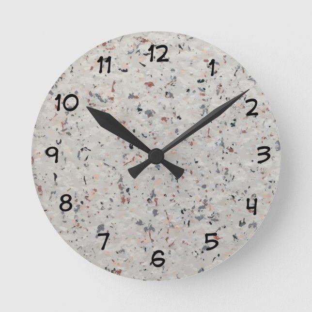 Relógio Redondo Stone Granite Look Designer Wall Clocks (Frente)