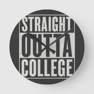 Relógio Redondo Straight Outta College Funny Graduation Graphic De