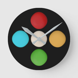 Relógio Redondo Stylish Trendy Red Yellow Green Blue Dots