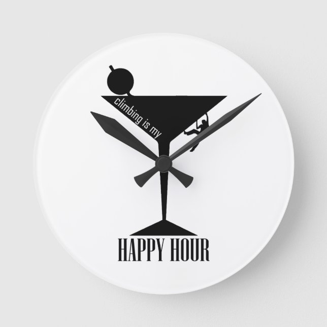 Relógio Redondo Subir É Minha Feliz Hora (Frente)