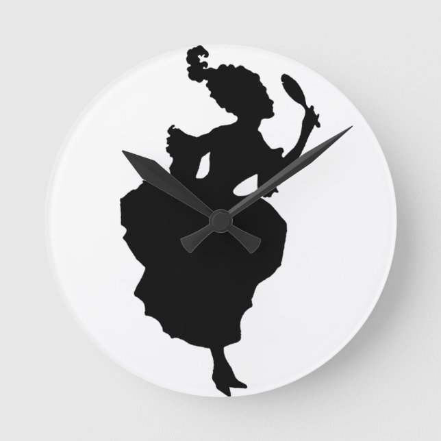 Relógio Redondo Sublime Marie Antoinette Silhouette Clock (Frente)