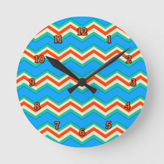 Relógio Redondo Sudoeste Cores Zig Zag Clock