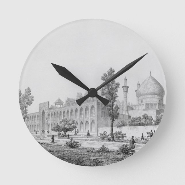 Relógio Redondo sultão Hussein de Madrasa-yi Masjid-i Shah, em (Frente)