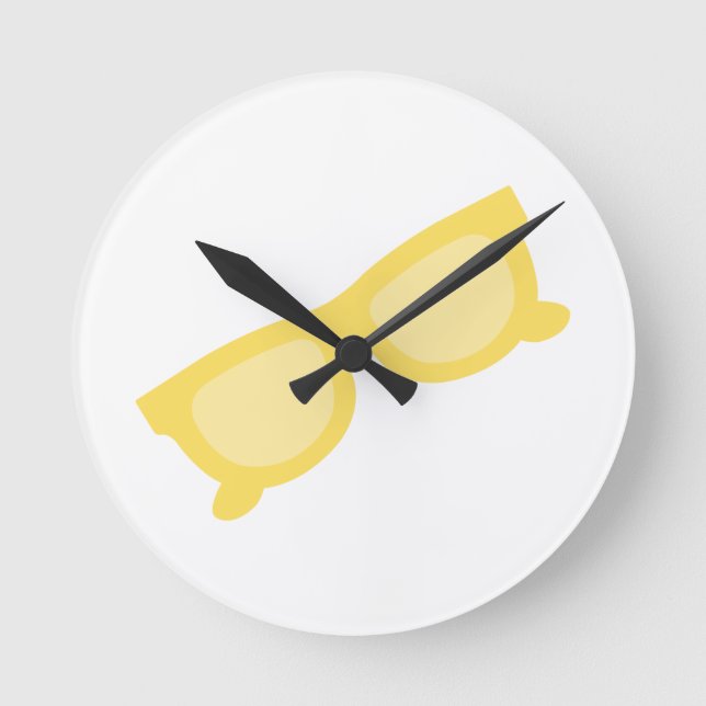 Relógio Redondo Summer sunglasses yellow hipster eyewear glasses (Frente)