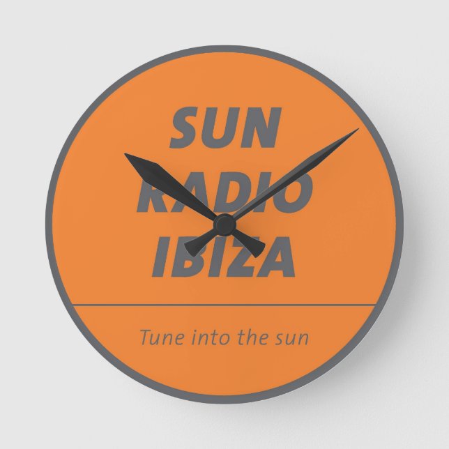 Relógio Redondo Sun Radio Ibiza wall clock - from the heart music (Frente)