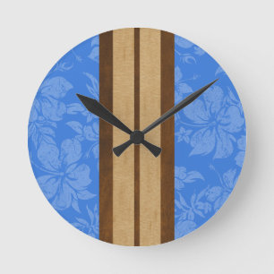 Relógio Redondo Sunset Beach Surfboard Hawaiai Wall Clocks