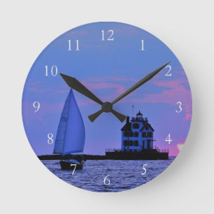 Relógio Redondo Sunset Sailboat