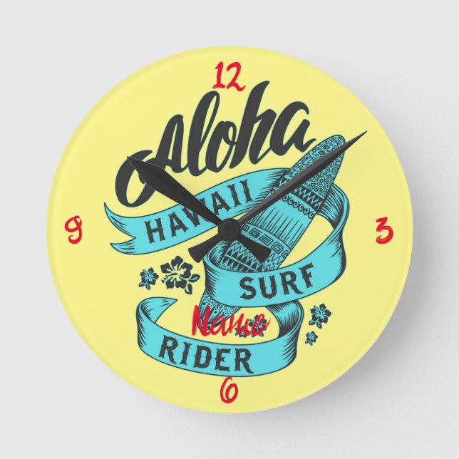 Relógio Redondo Surf Aloha Hawaii Rider Thunder_Cove (Frente)