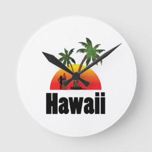Relógio Redondo surfista de Havaí