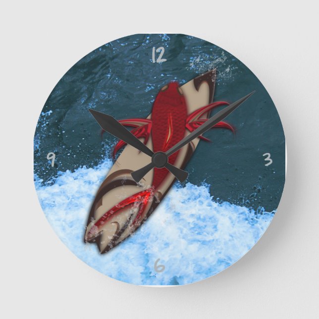 Relógio Redondo Surf's Up Round Clock (Frente)