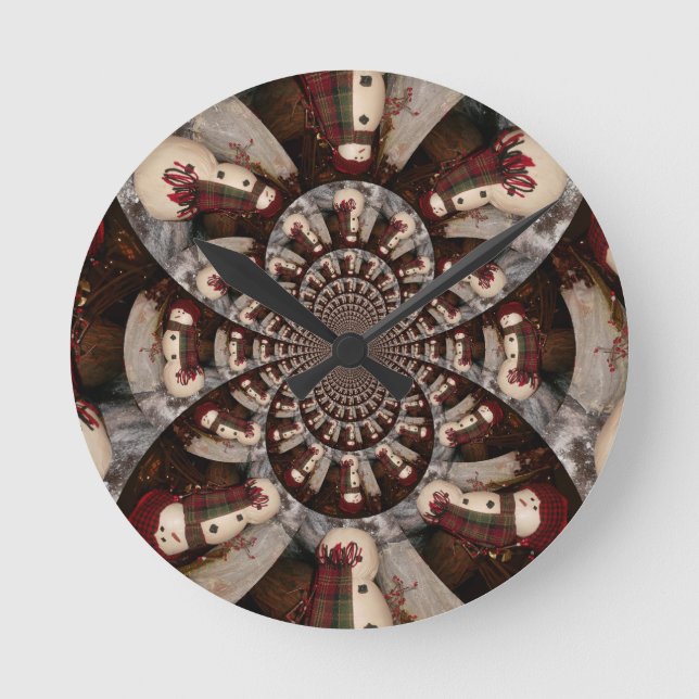 Relógio Redondo Surpreendente Snowman (Frente)