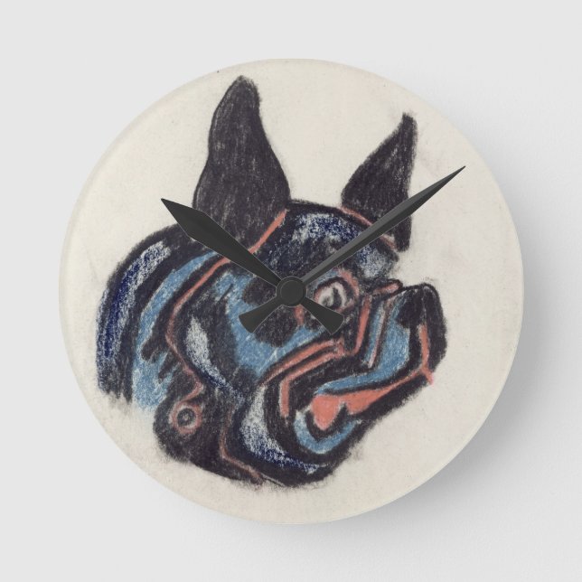 Relógio Redondo T35228 Cachorro (pastel em papel) (Frente)