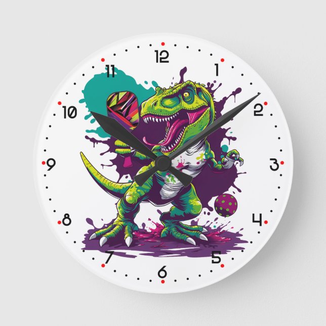 Relógio Redondo T-REX ESMAGA O’CLOCK Pickleball  (Frente)