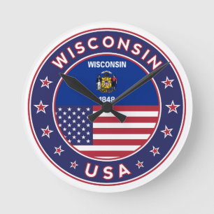 Relógio Redondo t-shirt de Wisconsin,