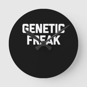 Relógio Redondo T-Shirt Genético Freak Engraçado Dizendo