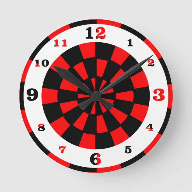 Relógio Redondo Tabuleiro de Dardos Op Art Numerado (Frente)