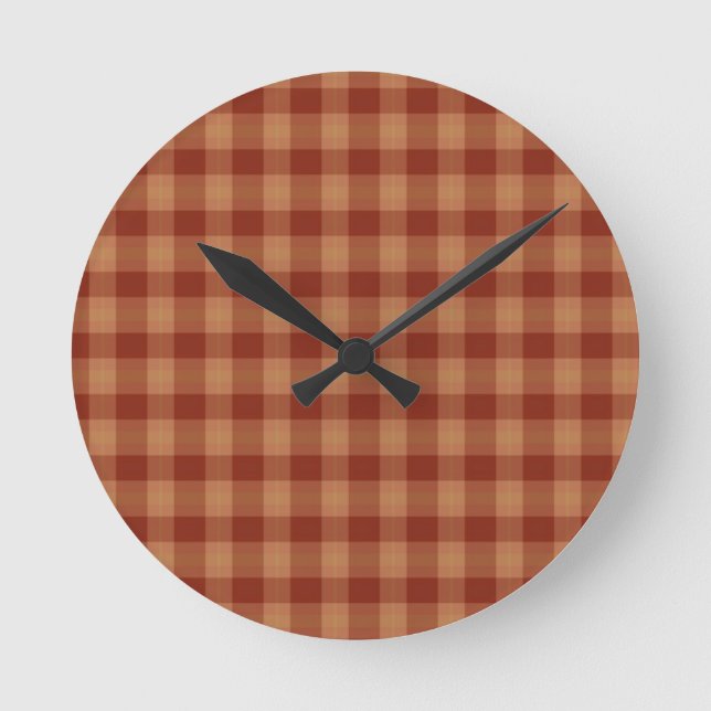 Relógio Redondo Tan Tartan Wall Clock (Frente)