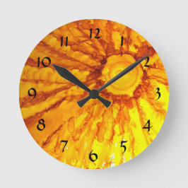 Relógio Redondo Tangerine Sun Wall Clock - Com Números