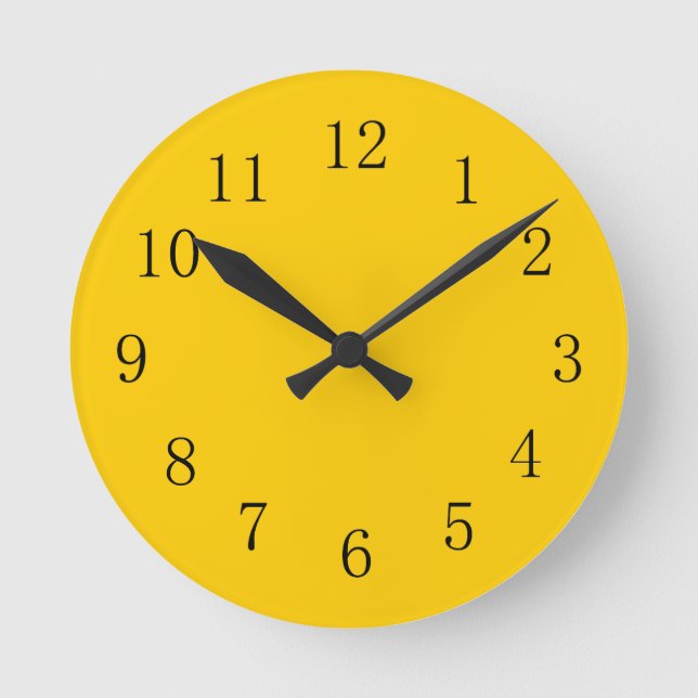 Relógio Redondo Tangerine Yellow Wall Clock (Frente)
