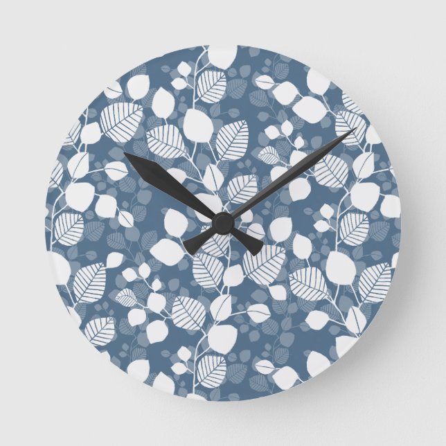 Relógio Redondo Tangled Canopy of Leaves XL whisper grey foliage (Frente)