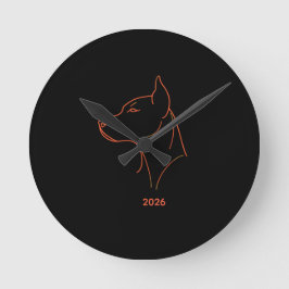 Relógio Redondo Tapeçaria de mesa com arte minimalista personaliza