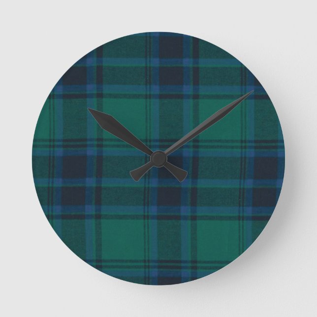 Relógio Redondo Tartan Acrylic Wall Clock (Frente)